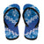 Vintage Blue Polynesia Flip Flops Plumeria Hibiscus Tropical Vibes - Polynesian Pride