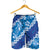 Vintage Blue Polynesia Shorts for Men Plumeria With Hibiscus Tropical Vibes - Polynesian Pride