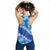 Vintage Blue Polynesia Women Racerback Tank Plumeria With Hibiscus Tropical Vibes - Polynesian Pride