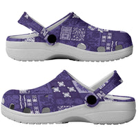 Vintage Hawaiian Quilting Patterns Clogs Shoes Purple Style Tribal Fabric Patchwork - Polynesian Pride