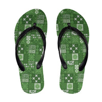 Vintage Hawaiian Quilting Patterns Flip Flops Green Style Tribal Fabric Patchwork - Polynesian Pride