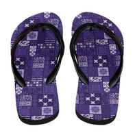 Vintage Hawaiian Quilting Patterns Flip Flops Purple Style Tribal Fabric Patchwork - Polynesian Pride