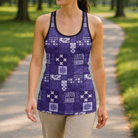 Vintage Hawaiian Quilting Patterns Hollow Tank Top Purple Style Tribal Fabric Patchwork - Polynesian Pride