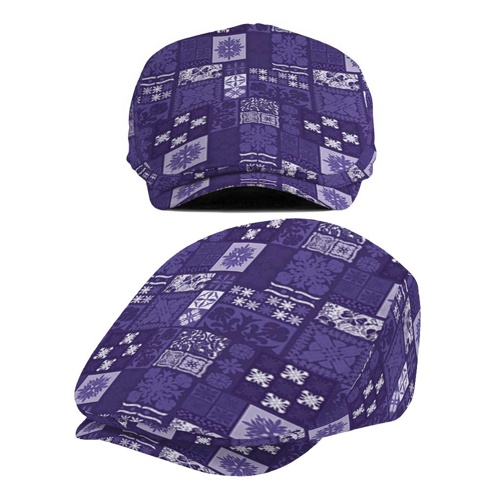 Vintage Hawaiian Quilting Patterns Jeff Hat Purple Style Tribal Fabric Patchwork - Polynesian Pride