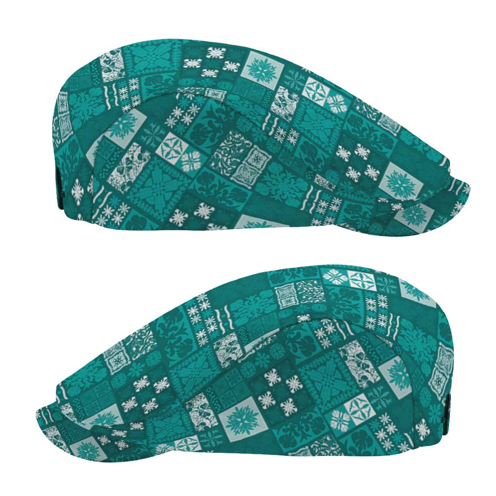 Vintage Hawaiian Quilting Patterns Jeff Hat Turquoise Style Tribal Fabric Patchwork - Polynesian Pride