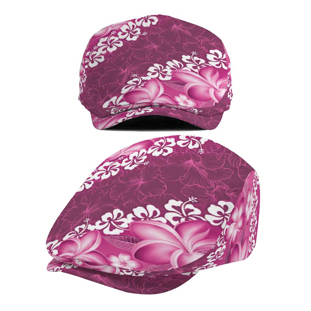 Vintage Pink Polynesia Jeff Hat Plumeria With Hibiscus Tropical Vibes - Polynesian Pride