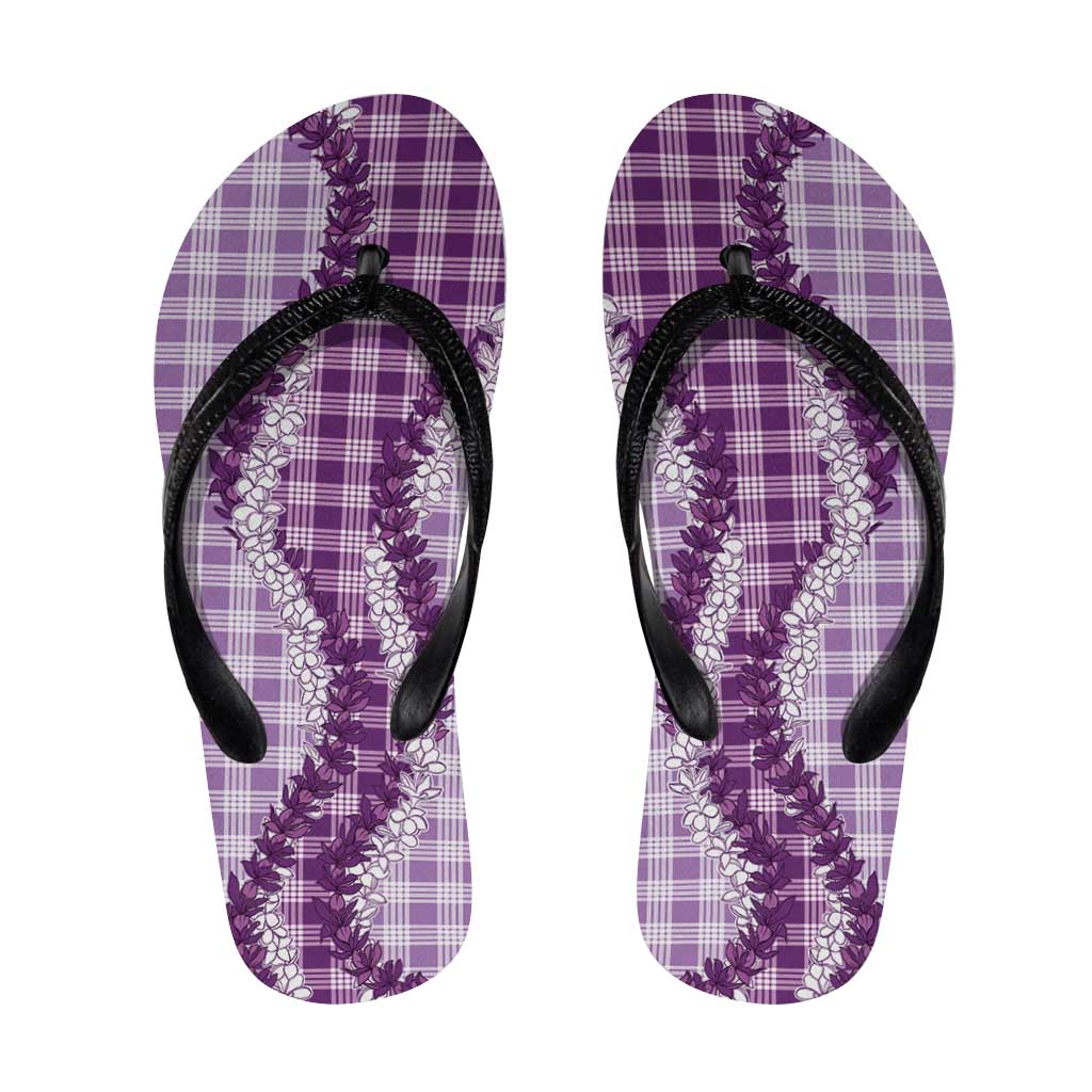 Violet Hawaii Palaka Flip Flops Hawaiian Honohono Lei