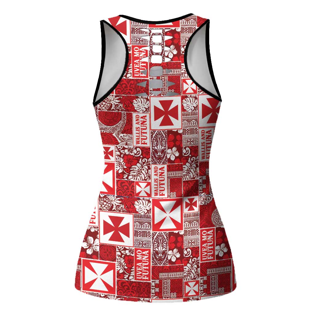 Wallis Et Futuna Kilisimasi Fiefia Hollow Tank Top Pacific Patchwork Xmas Vibes - Polynesian Pride
