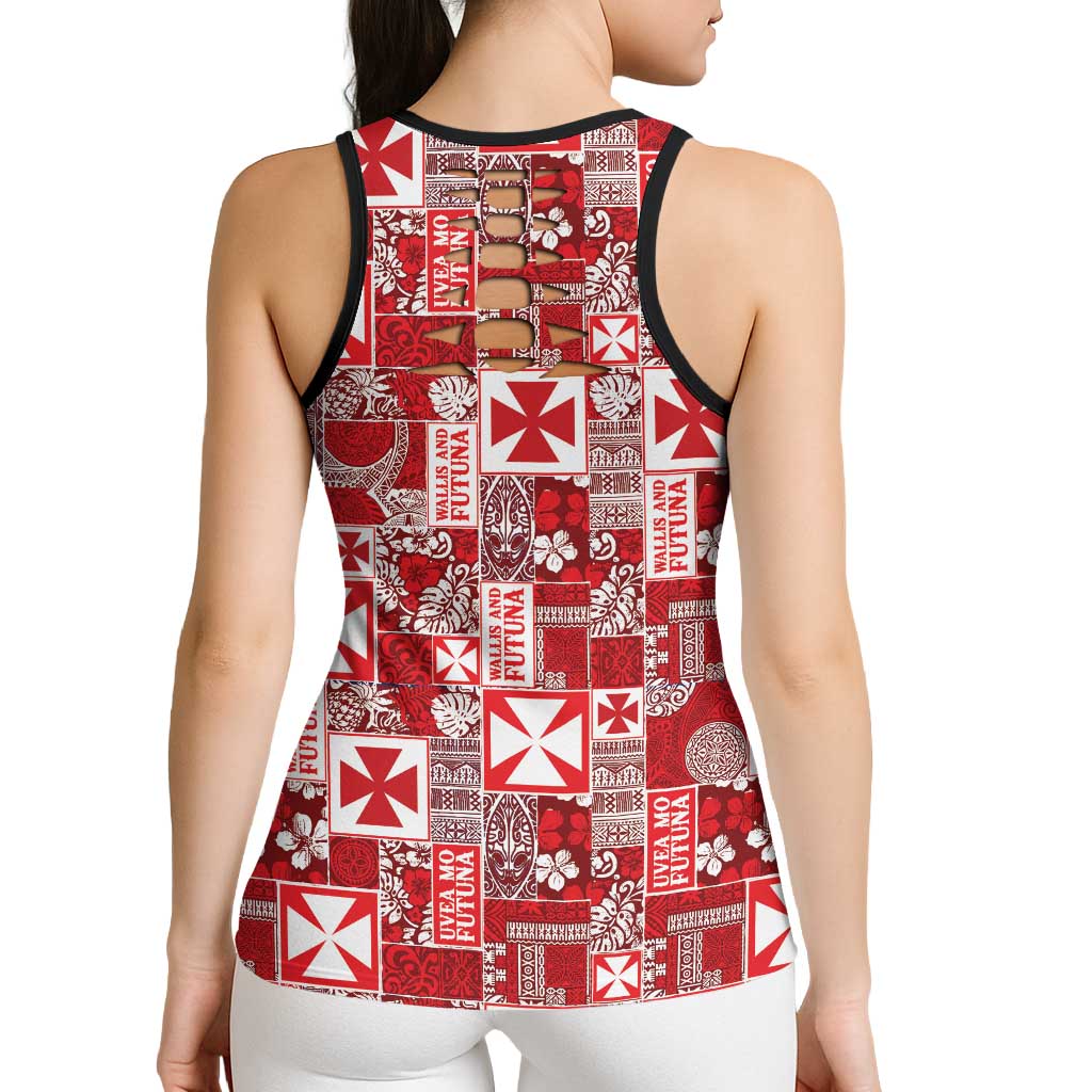 Wallis Et Futuna Kilisimasi Fiefia Hollow Tank Top Pacific Patchwork Xmas Vibes - Polynesian Pride