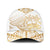 White and Gold Polynesia Baseball Net Cap Plumeria Tattoo With Polynesian Pattern - Polynesian Pride