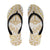 White and Gold Polynesia Flip Flops Plumeria Tattoo With Polynesian Pattern - Polynesian Pride