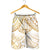 White and Gold Polynesia Shorts for Men Plumeria Tattoo With Polynesian Pattern - Polynesian Pride