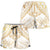 White and Gold Polynesia Shorts for Women Plumeria Tattoo With Polynesian Pattern - Polynesian Pride