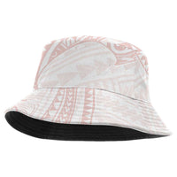 White Sunday Lotu Tamaiti Bucket Hat Polynesian Wave Pastel Blush - Polynesian Pride