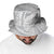 White Sunday Lotu Tamaiti Bucket Hat Polynesian Wave Pastel Gray - Polynesian Pride