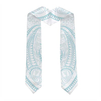 White Sunday Lotu Tamaiti Graduation Stole Polynesian Wave Pastel Cyan - Polynesian Pride