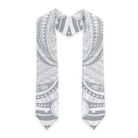 White Sunday Lotu Tamaiti Graduation Stole Polynesian Wave Pastel Gray - Polynesian Pride