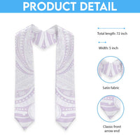 White Sunday Lotu Tamaiti Graduation Stole Polynesian Wave Pastel Mauve - Polynesian Pride