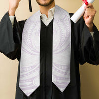 White Sunday Lotu Tamaiti Graduation Stole Polynesian Wave Pastel Mauve - Polynesian Pride