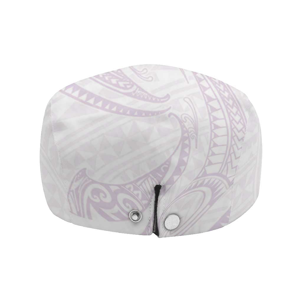 White Sunday Lotu Tamaiti Jeff Hat Polynesian Wave Pastel Mauve - Polynesian Pride