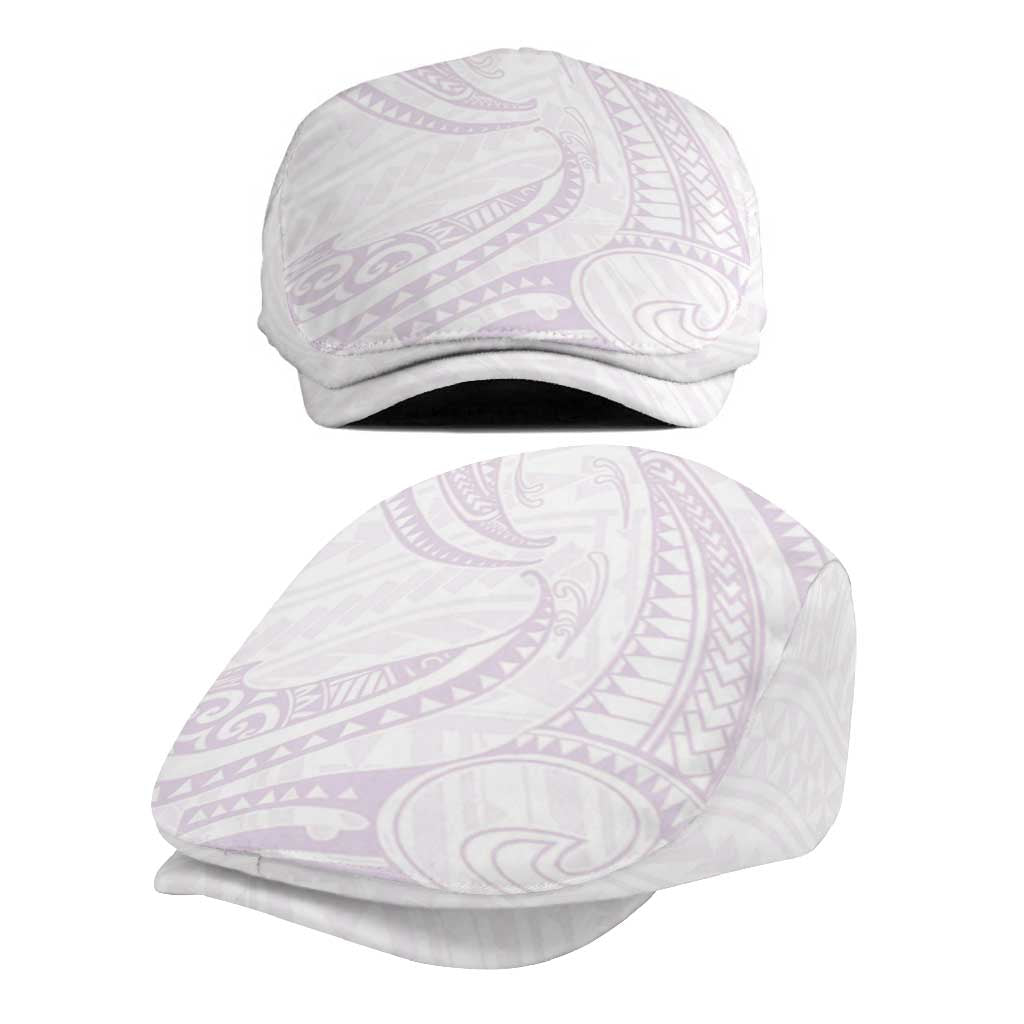 White Sunday Lotu Tamaiti Jeff Hat Polynesian Wave Pastel Mauve - Polynesian Pride