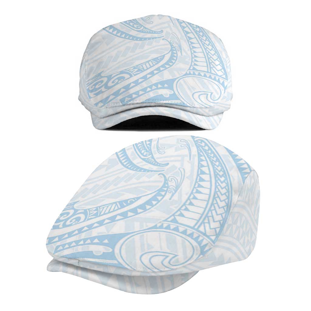 White Sunday Lotu Tamaiti Jeff Hat Polynesian Wave Pastel Sky Blue - Polynesian Pride