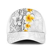 White Tropical Plumeria With Galaxy Polynesian Art Baseball Net Cap - Polynesian Pride