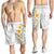 White Tropical Plumeria With Galaxy Polynesian Art Shorts for Men - Polynesian Pride