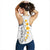 White Tropical Plumeria With Galaxy Polynesian Art Women Racerback Tank - Polynesian Pride