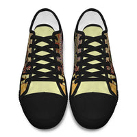 Yellow Aotearoa Kowhaiwhai Pattern Low Top Shoes NZ Maori Quilt Style - Polynesian Pride
