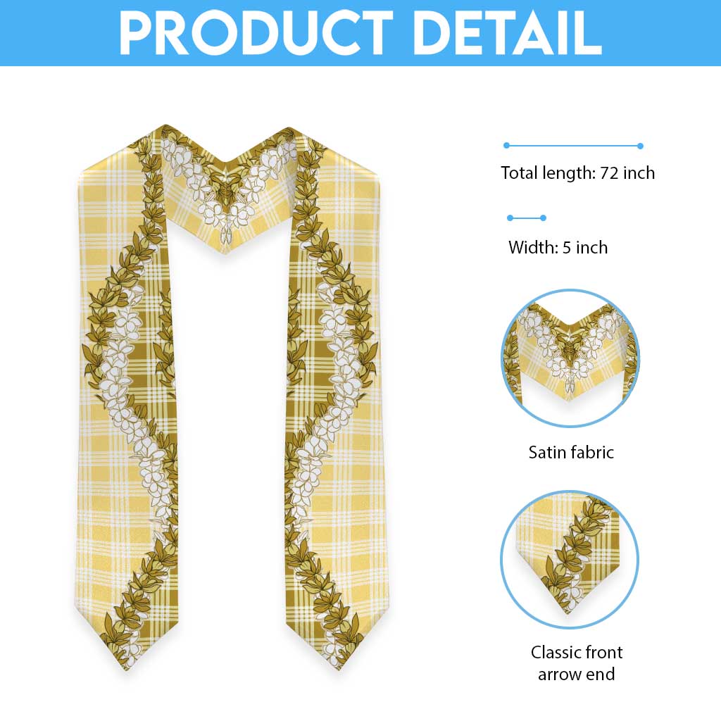 Yellow Hawaii Palaka Graduation Stole Hawaiian Honohono Lei