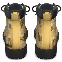 Yellow Palaka Hawaii Cowboy All Season Boots Puakenikeni Lei Paniolo Papale Seamless Vibes - Polynesian Pride