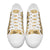 Yellow Palaka Hawaii Cowboy Low Top Shoes Puakenikeni Lei Paniolo Papale Seamless Vibes - Polynesian Pride
