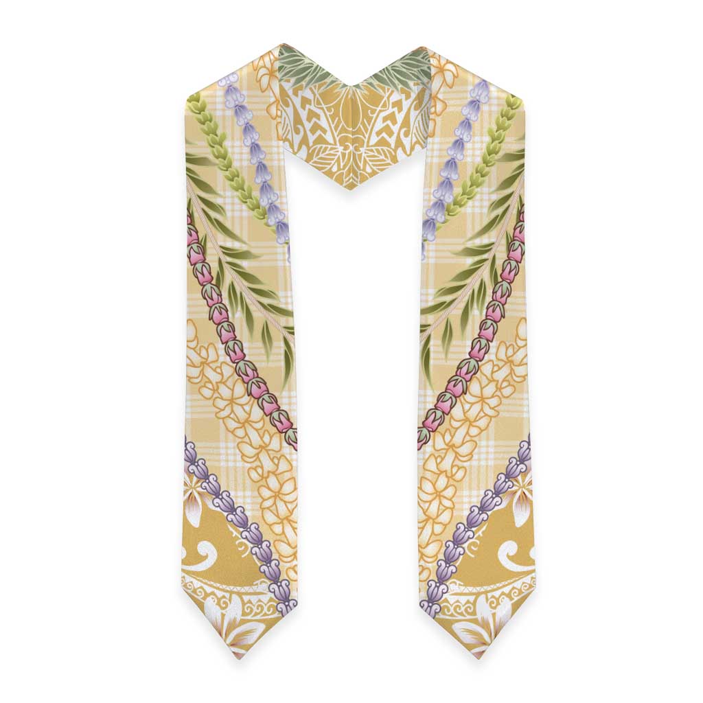 Yellow Palaka Hawaii Leis Graduation Stole Hawaiian-plaid Elegant Tropical Vibes - Polynesian Pride