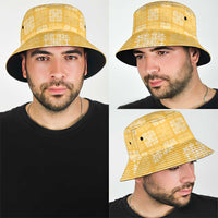 Yellow Palaka Quilt Hawaii Bucket Hat Traditional Hawaii-plaid Pattern - Polynesian Pride