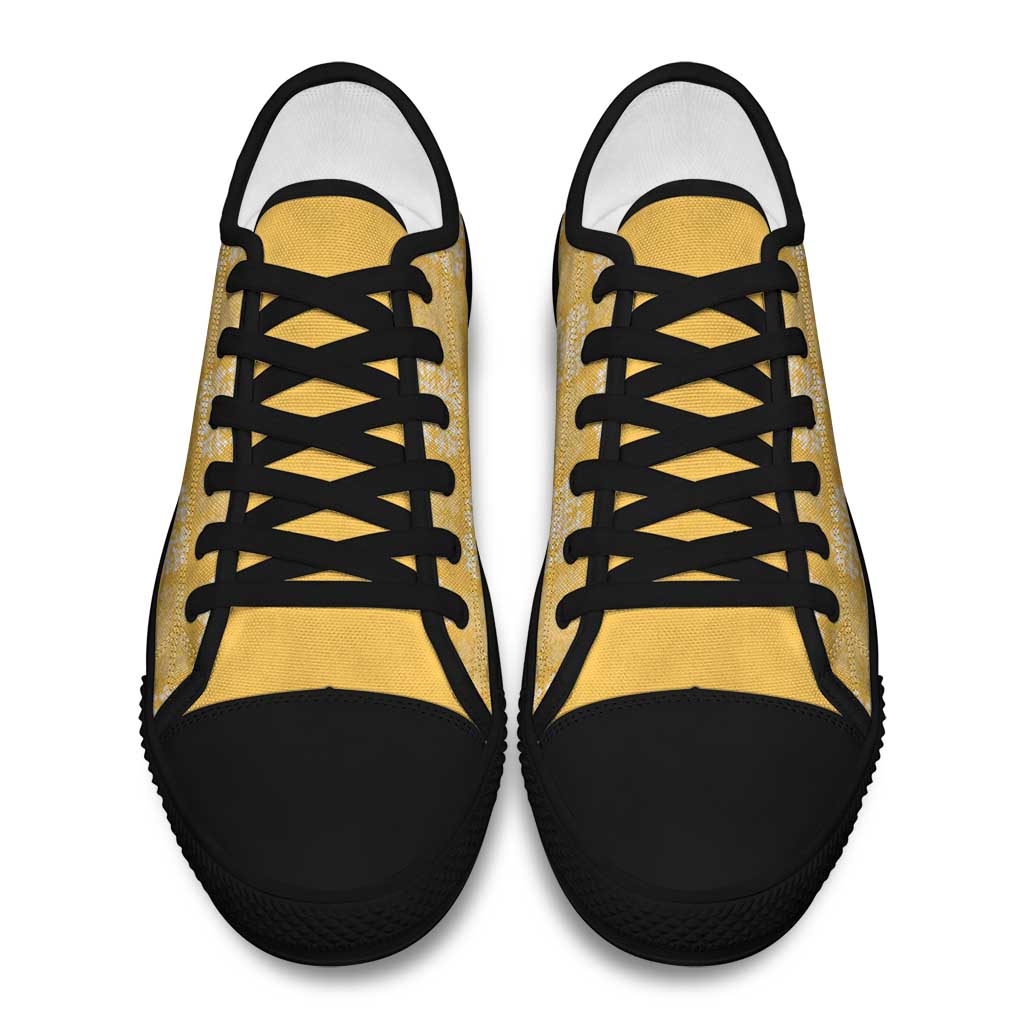 Yellow Palaka Quilt Hawaii Low Top Shoes Traditional Hawaii-plaid Pattern - Polynesian Pride