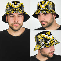 Yellow Taniko Aotearoa Bucket Hat Niho Taniwha Mix Poutama LT14