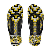 Yellow Taniko Aotearoa Flip Flops Niho Taniwha Mix Poutama - Polynesian Pride
