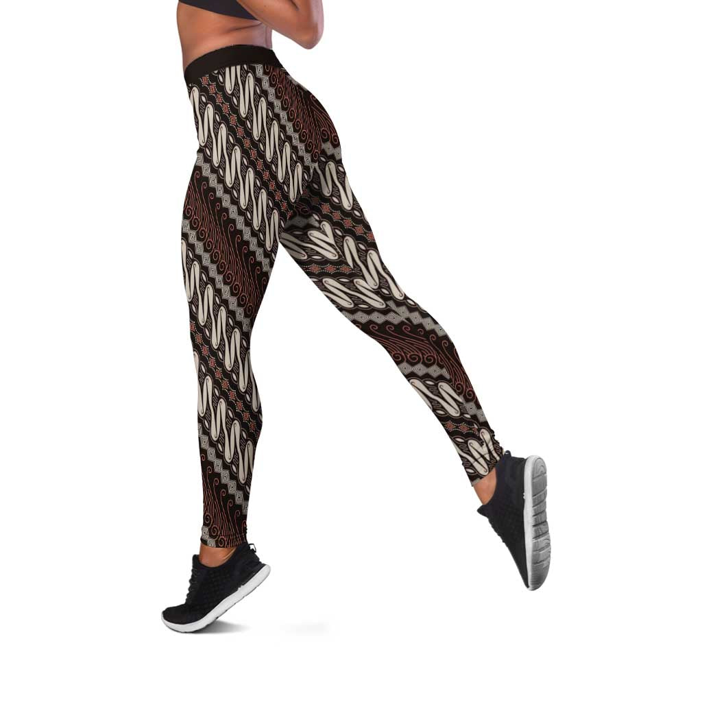Yogyakarta Parang Batik Motifs Leggings Indonesian Traditional Pattern