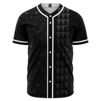 Hawaii Polynesian Kakau Baseball Jersey V.4 - Freestyle - Grey Grey - Polynesian Pride