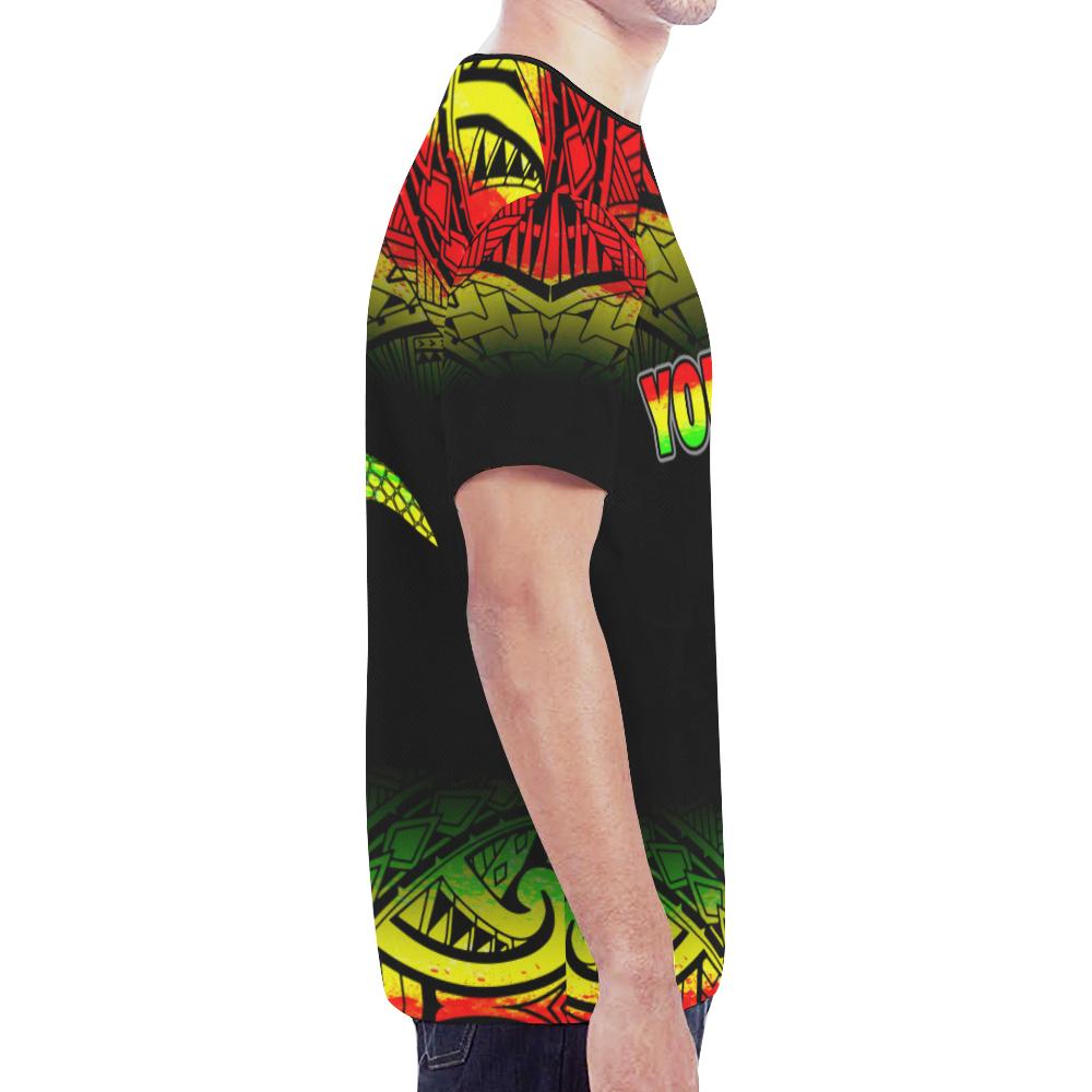 Polynesian Custom T Shirt Polynesian Turtle Tattoo Fog Reggae - Polynesian Pride