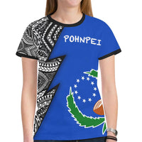 Pohnpei Pattern All Over T Shirt Pohnpei Flag Polynesian Tattoo - Polynesian Pride