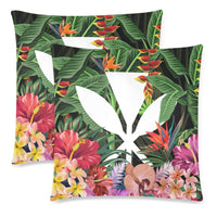 Kanaka Maoli (Hawaiian) Pillow Cases - Coat Of Arms Tropical Flowers And Banana Leaves - Polynesian Pride