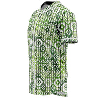 Hawaii White Seamless Ethnic Pattern Monstera Leaf Baseball Jersey - Polynesian Pride