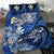 Kanaka Maoli (Hawaiian) Bedding Set - Waves Polynesian Turtle Hibiscus (Dark Blue) - Polynesian Pride