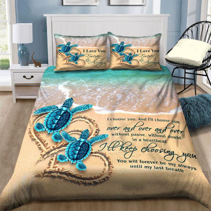 Hawaii Turtle Couple Bedding Set - Breath - AH Blue - Polynesian Pride