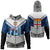 Fiji Zip Hoodie Tapa Lauhala Rugby Scrum Style Unisex Blue - Polynesian Pride