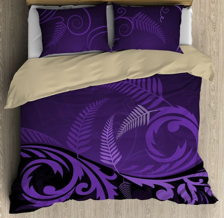 New Zealand Silver Fern Bedding Set - Purple - Polynesian Pride