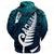 Custom New Zealand Maori Pullover Hoodie, Maori Symbols Turquoise - Polynesian Pride