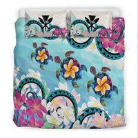 Kanaka Maoli Hawaii Bedding Set, Beach Turtle Plumeria - Polynesian Pride